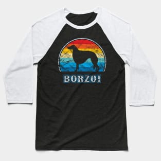 Borzoi Vintage Design Dog Baseball T-Shirt